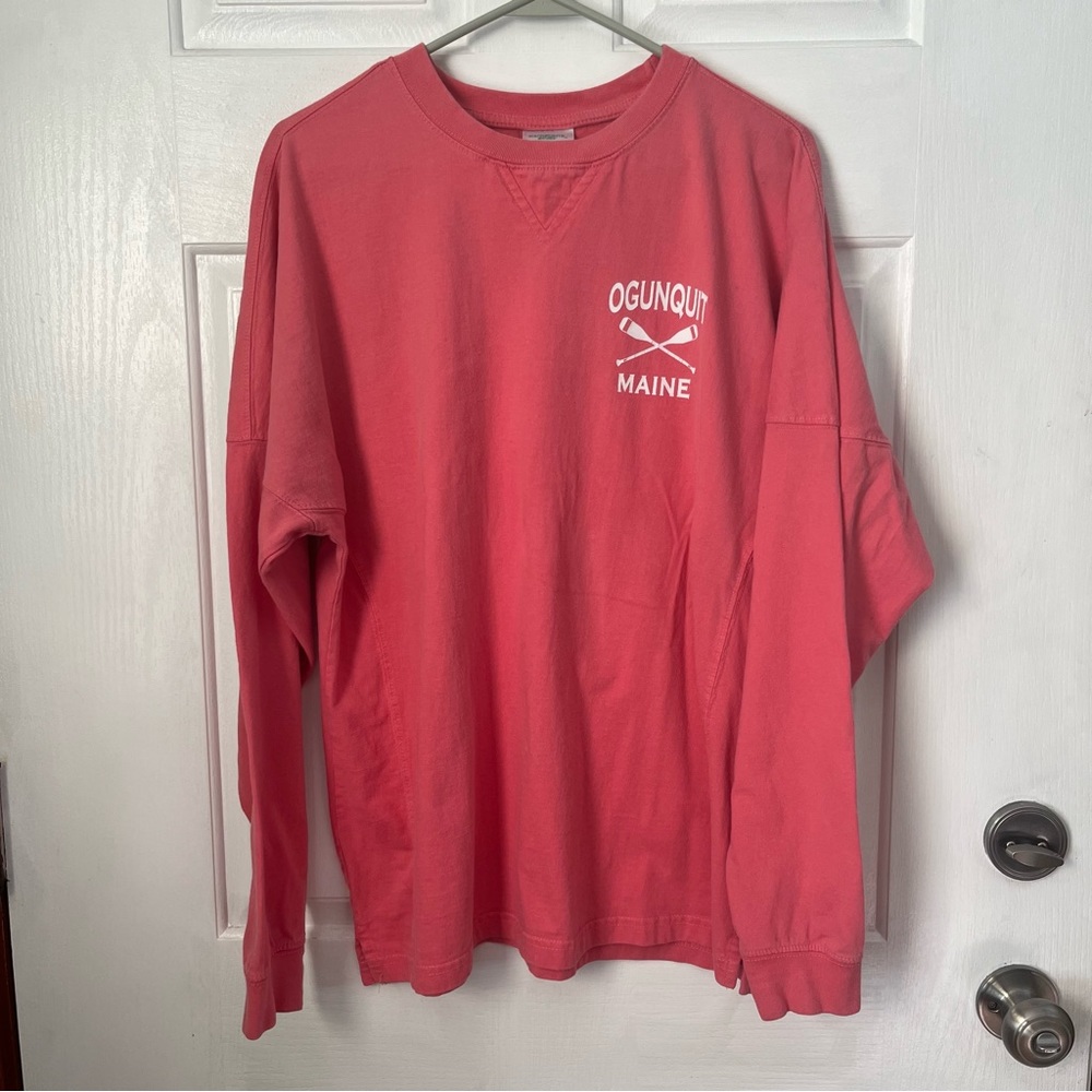Ogunquit Maine Long Sleeve Shirt In Coral View 2